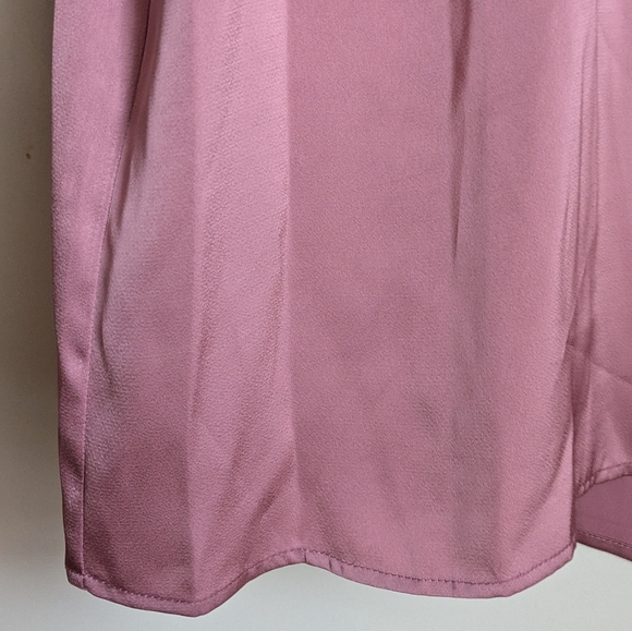 🆕 Halogen Pink Foxglove Long Sleeve Top Blouse Mock Neck Trumpet Sleeves XL - Picture 10 of 16